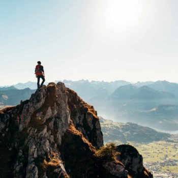 Wanderer auf einem Berg